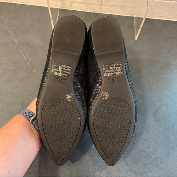 Alex Marie sz 6 Ryann black leather pointy toe ballet flats - Picture 15 of 15